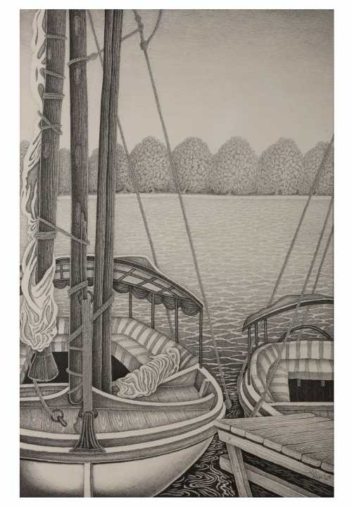 ArtChart | Untitled (Boats on the river) by Usama Nashed
