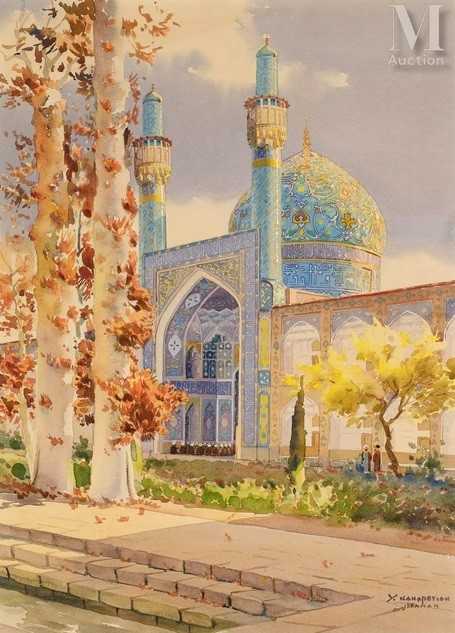 ArtChart | Prayer at the Shah's mosque, Isfahan by Yervand Nehapetian