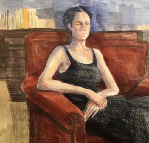 ArtChart | Fakhte sitting on the sofa by Shaghayegh Torabi