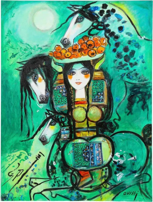 ArtChart | Girl with Arabian Horses by Nasser Ovissi