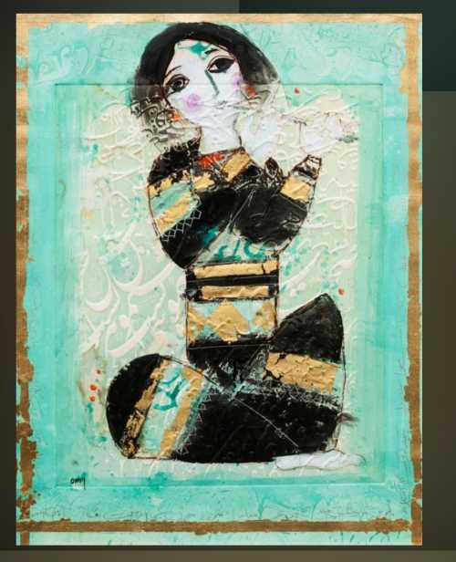 ArtChart | The Flute Player in Turquoise by Nasser Ovissi