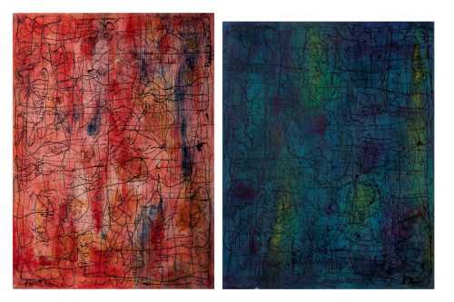 ArtChart | Pink Composition; Blue Composition by Fahrelnissa Zeid