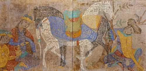 آرت چارت | زن و مرد مینیاتوری با اسب‌ها از محمدهادی فدوی
