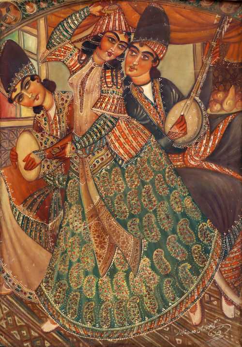 ArtChart | Dance Of Musicians Of the Qajar Period by Jafar Lashkari