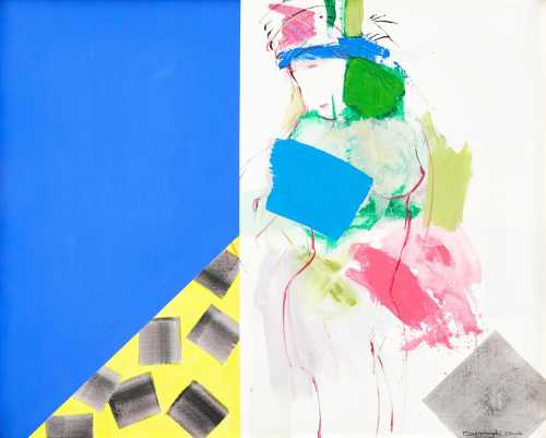 ArtChart | Woman in green, blue and pink by Morteza Darehbaghi