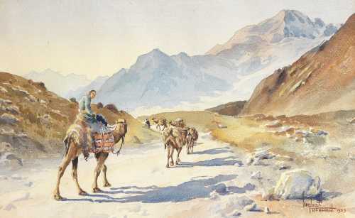 ArtChart | Camel riders in the mountains by Der Kiureghian Sombat