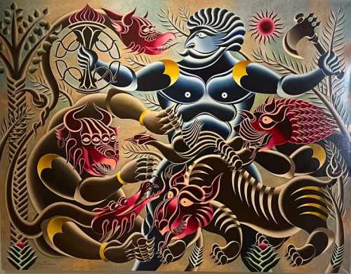 ArtChart | Hoshang Battle With The Black Demon by Vahid Khazaei