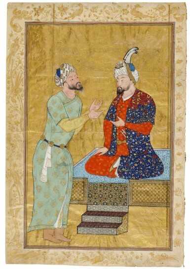 ArtChart | A king talking to a dignitary by Hossein Behzad