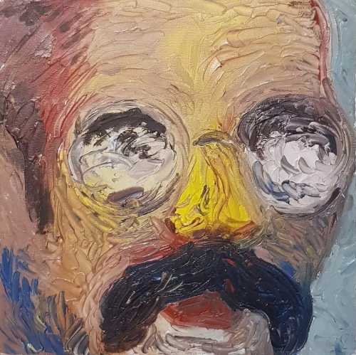 ArtChart | Artist portrait with big moustache by Milad Mousavi