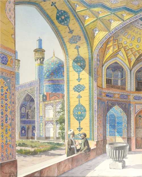 ArtChart | Interior courtyard of The Charbagh School in Isfahan by Yervand Nehapetian