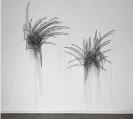 ArtChart | Head Feather I (left), Head Feather II (right) by Afruz Amighi