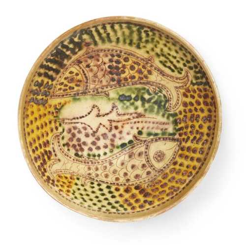 ArtChart | A sgraffito pottery bowl with fish, Iran, 12th century AD by Unknown Artist