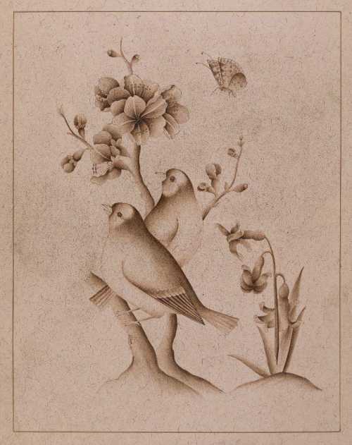 آرت چارت | طراحی گل و مرغ، ایران، قرن بیستم از هنرمند ناشناس
