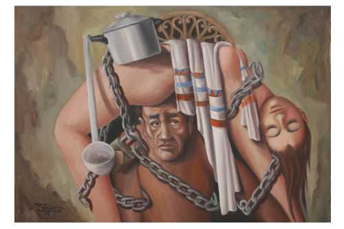 ArtChart | Man and Lady in Chains by Mohsen Shaalan