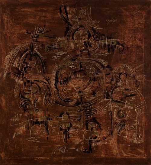 ArtChart | Abstract Composition in Brown by Massoud Arabshahi