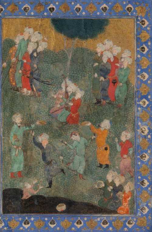 ArtChart | A Turkmen Persian painting illustrating an outdoor scene, Iran, 15th century by Unknown Artist