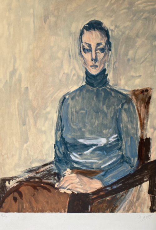 ArtChart | Woman in blue sweater by Nasser Assar