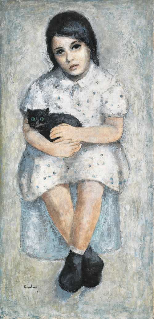 آرت چارت | دختری با گربه‌ی سیاه از لوی کیالی